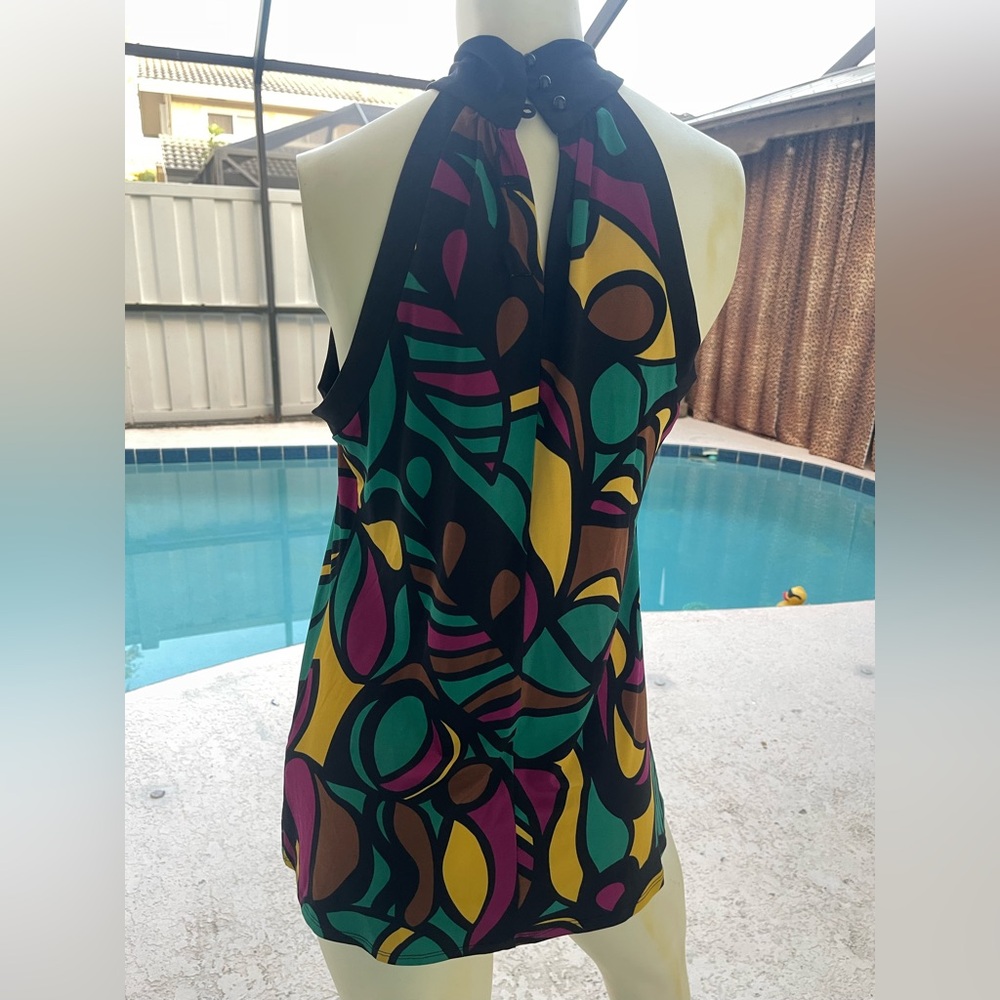 Psychedelics Jonathan Martin Black and Multicolor Scarf tunic size S NWT - Picture 11 of 15